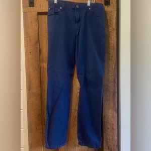 Mens Gap Navy Blue Khaki Pants Size 33/34 Brushed Cotton